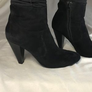 Black diba suede ankle bootie